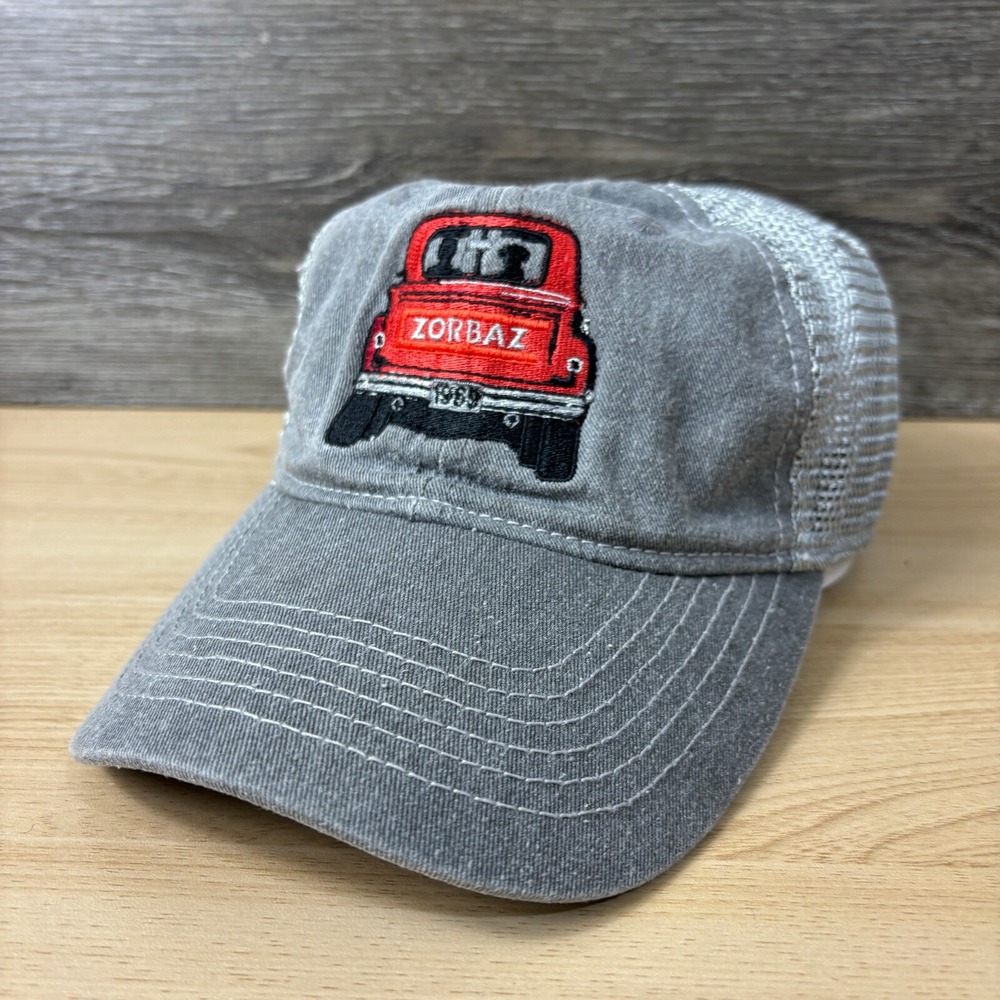 Zorbaz Hat Cap Snap‎ Back Gray Red Retro Vintage Car Adjustable